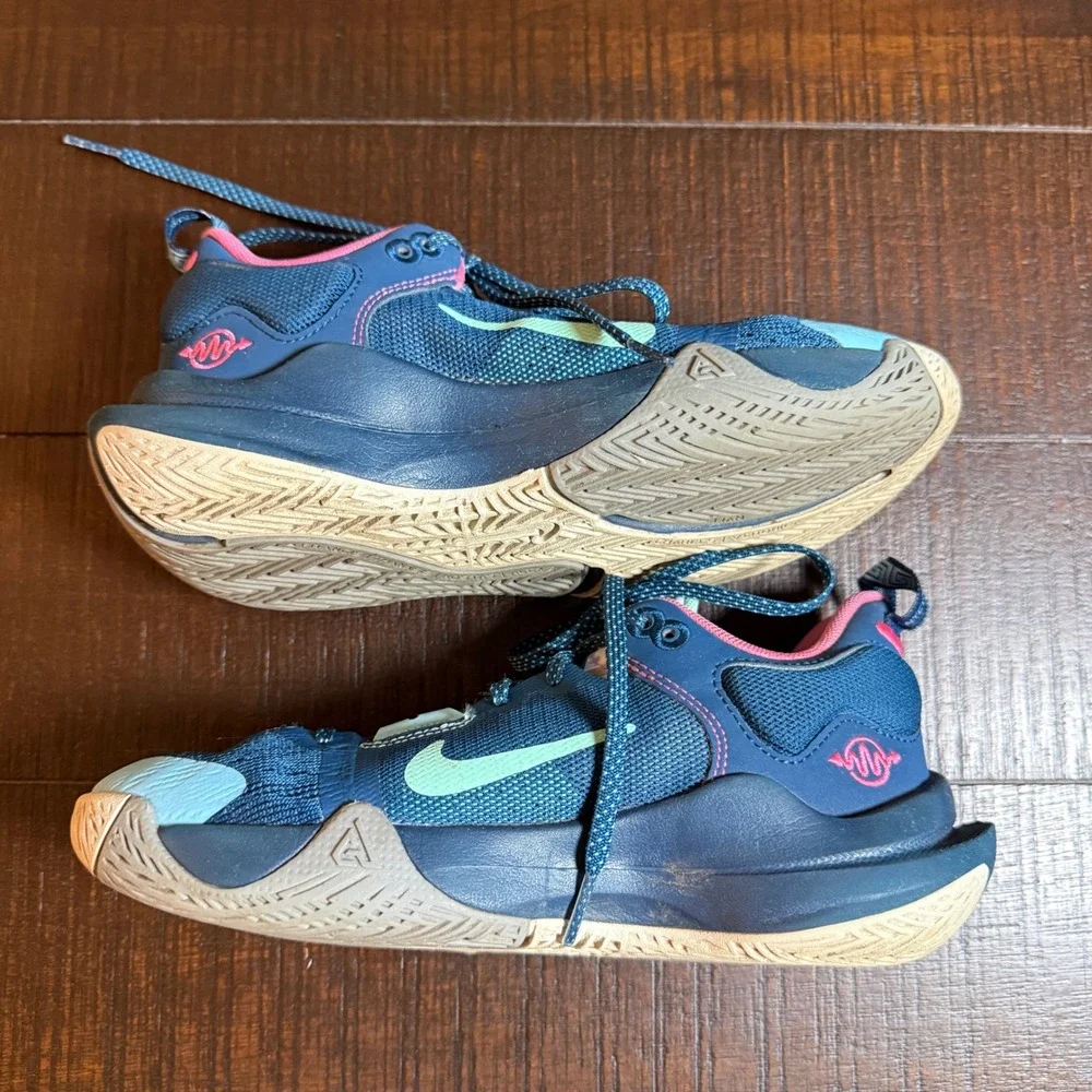 Nike Giannis Immortality 2 Kids Basketball Shoes Blue FD0213-400 4Y Greek Key